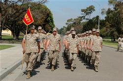 Marines marching at San Diego MCRD
